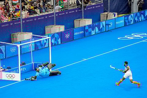 Harmanpreet Singh scores a goal