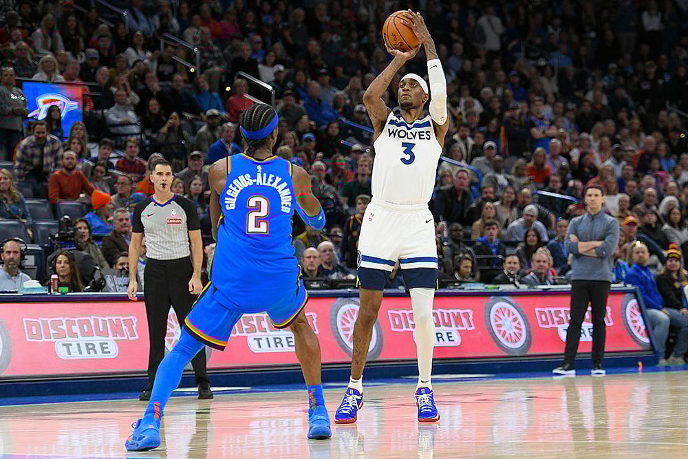 Photo: AP/Kyle Phillips : Timberwolves Thunder Basketball