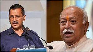 PTI : AAP chief Arvind Kejriwal (L) and RSS chief Mohan Bhagwat (R)