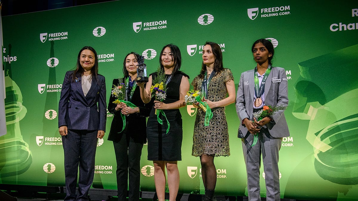 Photo: X | FIDE : India's Vaishali Rameshbabu bagged bronze in the FIDE World Chess Blitz Championship.