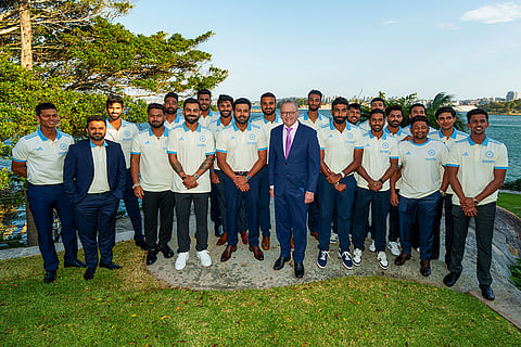 Australian PM with Indian cricket team