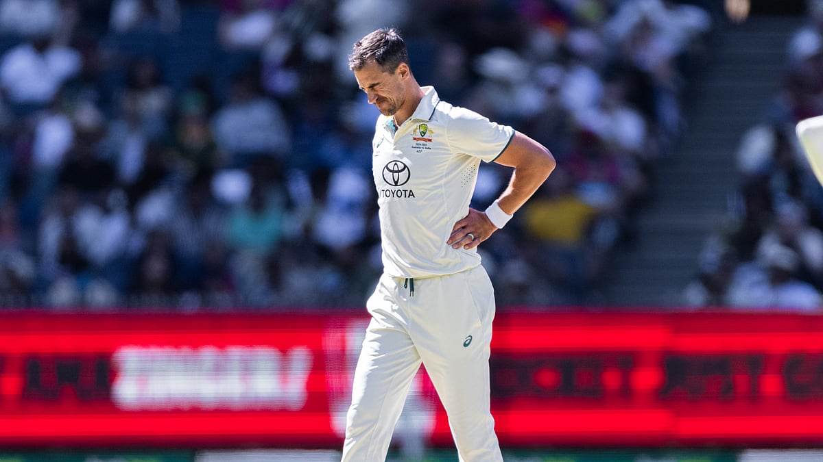 Mitchell Starc during Australia's fourth Test against India.