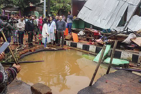 Water pipeline burst in Guwahati