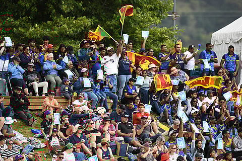 NZ Vs SL 3rd T20I: Fans and Supporters cheer during the match