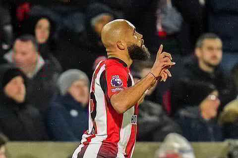 EPL 2024-25: Brentford's Bryan Mbeumo celebrates after scoring the opening goal
