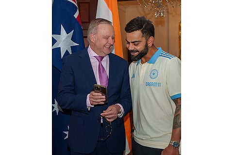 Australian PM with Virat Kohli