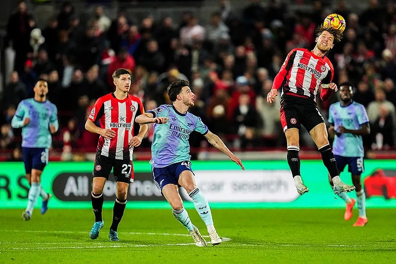 English Premier League soccer match Brentford and Arsenal football Pics: Mathias Jensen