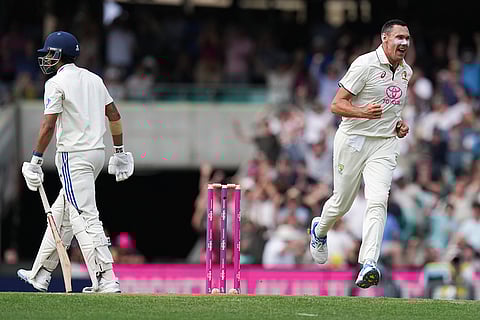 AUS vs IND 5th Test Day1: Australia's Scott Boland, right, reacts after taking the wicket India's Nitish Kumar Reddy