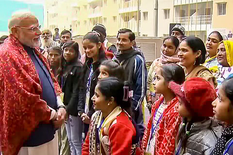 PM Modi inaugurates flats for Jhuggi Jhopri residents