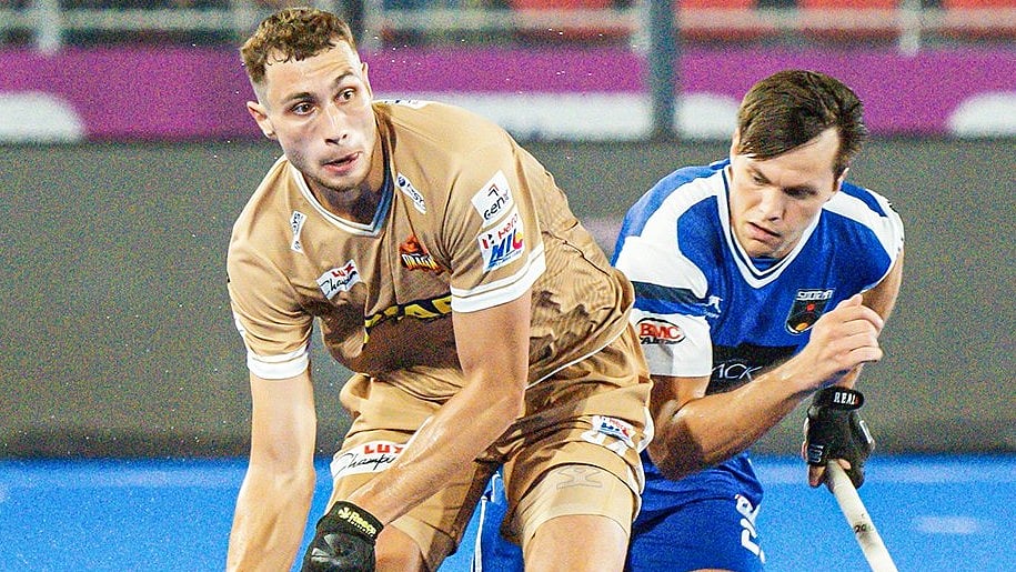 Photo: X/Tamil Nadu Dragons : Action from Tamil Nadu Dragons' opening Hockey India League 2024-25 match against Soorma Hockey Club.