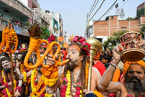 Procession ahead of Kumbh Mela 2025