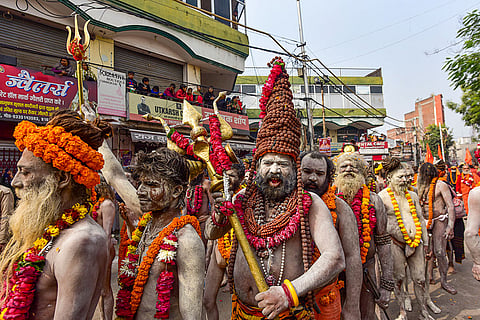 Procession ahead of Kumbh Mela 2025
