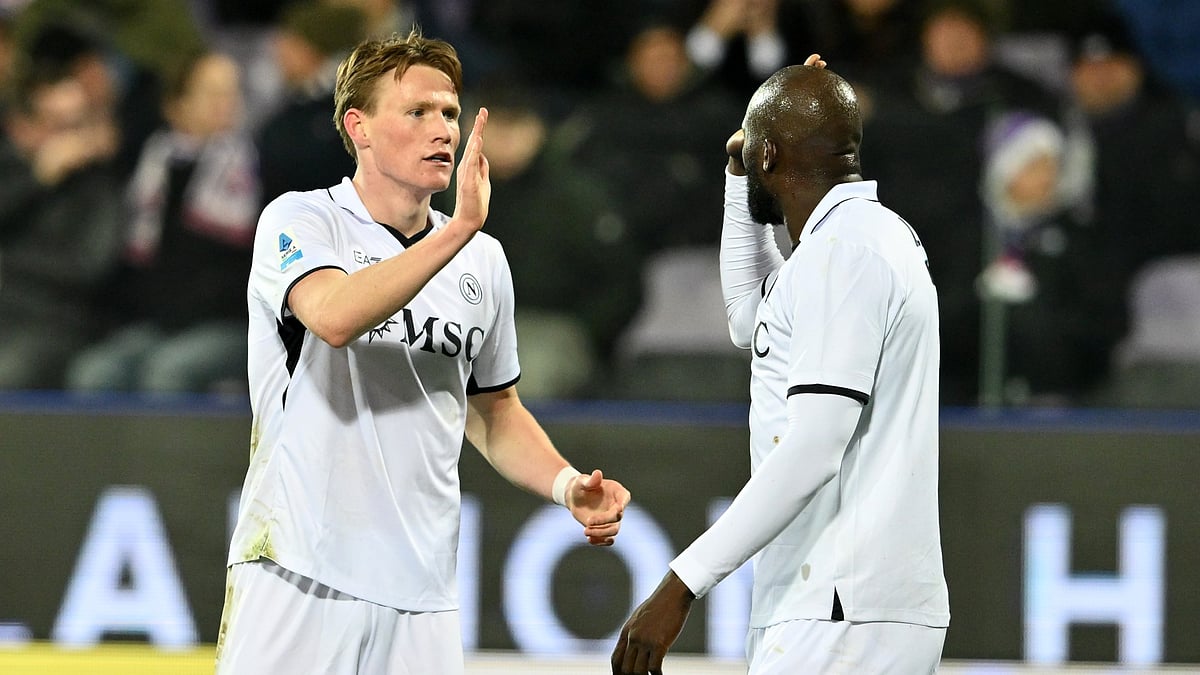 Napoli's goalscorers Scott McTominay and Romelu Lukaku