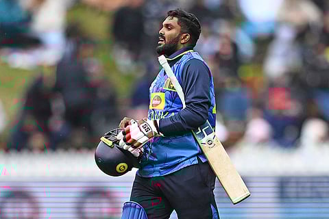 NZ Vs SL, 1st ODI: Sri Lanka's Wanindu Hasaranga leaves the field after being caught by New Zealand's Mitchell Santner