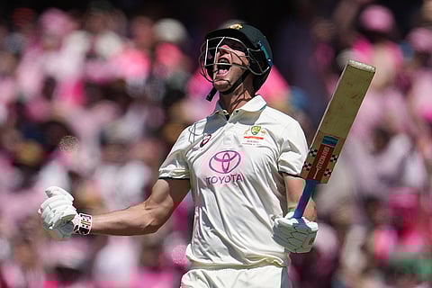 IND Vs AUS 5th Test Day 3: Australia's Beau Webster celebrates after hitting the winning runs