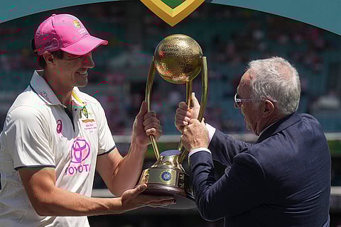 IND Vs AUS 5th Test Day 3: Allan Border presents the Border Gavaskar Trophy to Australia's captain Pat Cummins