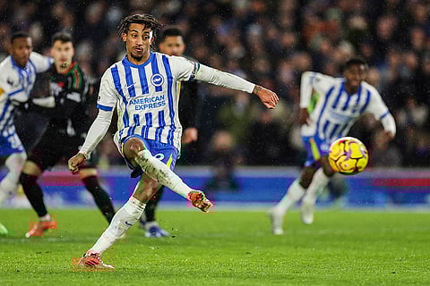 EPL 2024-25: Brighton's Joao Pedro scores a penalty kick