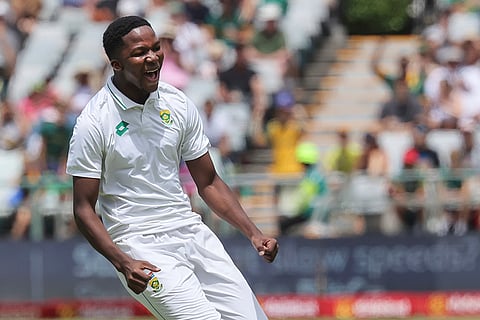 SA vs PAK 2nd Test Day 3: South Africa's Kwena Maphaka celebrates his debut test wicket