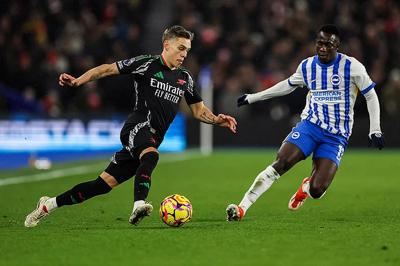English Premier League soccer match Brighton and Hove Albion FC vs Arsenal photos: Yankuba Minteh