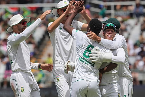 SA vs PAK 2nd Test Day 3: South Africa celebrate the wicket of Pakistan's Babar Azam