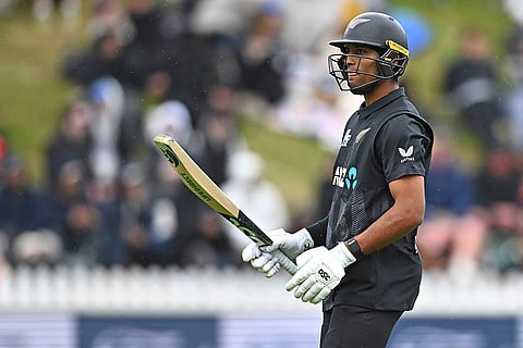 NZ Vs SL, 1st ODI: New Zealand's Rachin Ravindra leaves the field after being caught by Sri Lanka's Wanindu Hasaranga
