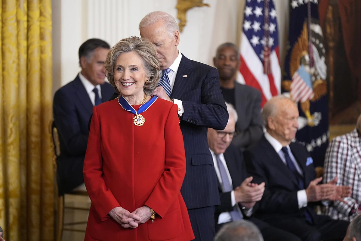 AP : Outgoing President Joe Biden present Presidential Medal Of Freedom To Hillary Clinton.