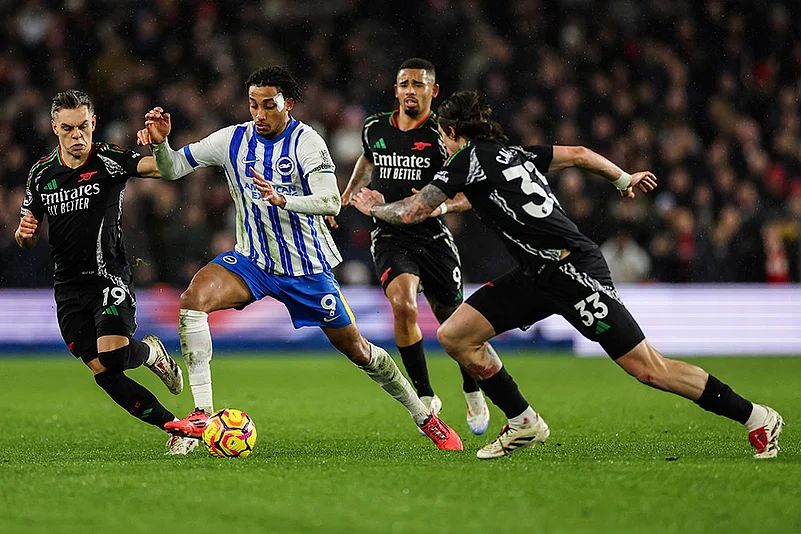 English Premier League soccer match Brighton and Hove Albion FC vs Arsenal photos: Joao Pedro