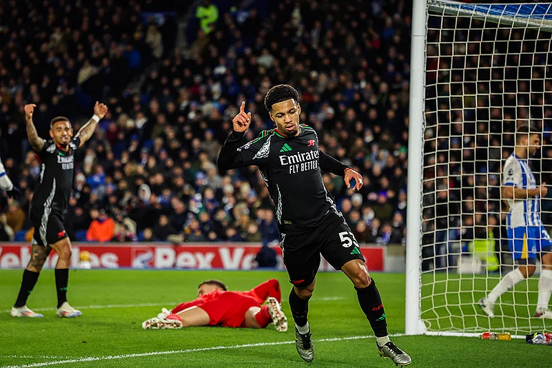 English Premier League soccer match Brighton and Hove Albion FC vs Arsenal photos: Ethan Nwaneri