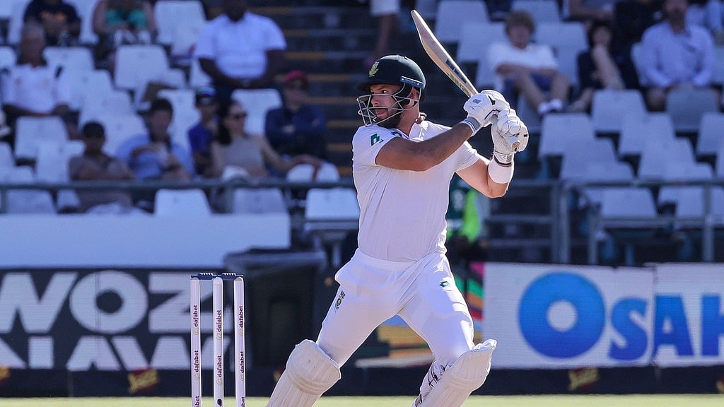 Aiden Markram bats on Day 4 of the second Test between South Africa and Pakistan in Cape Town. - AP