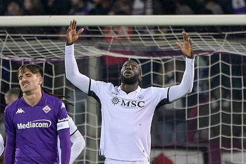 Serie A 2024-25: Napoli's Romelu Lukaku celebrates after scoring