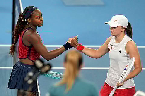 United Cup Tennis: Coco Gauff shakes hands with Iga Swiatek