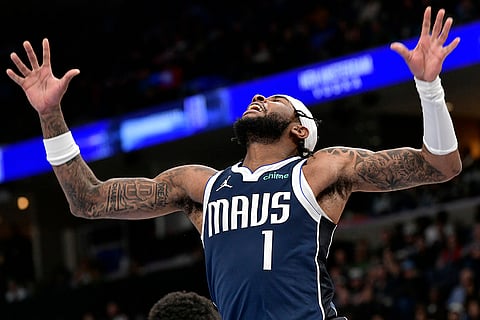 NBA 2024-25: Dallas Mavericks guard Jaden Hardy reacts