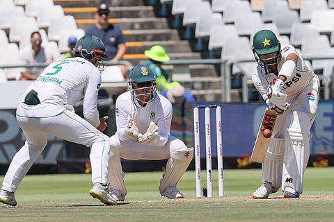 RSA Vs PAK, 2nd Test: Pakistan's Khurram Shahzad plays a shot