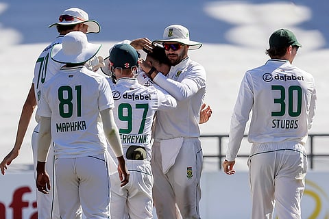 RSA Vs PAK, 2nd Test: South Africa players celebrate the wicket of Salman Agha