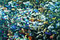 The Trouble With Civilian Death Toll In Afghanistan An artwork titled ‘Barbed Wire’ by Sliman Mansour