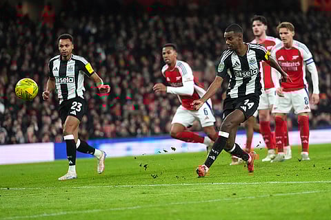 EFL Cup 2024-25: Newcastle's Alexander Isak on his way to scoring the opening goal