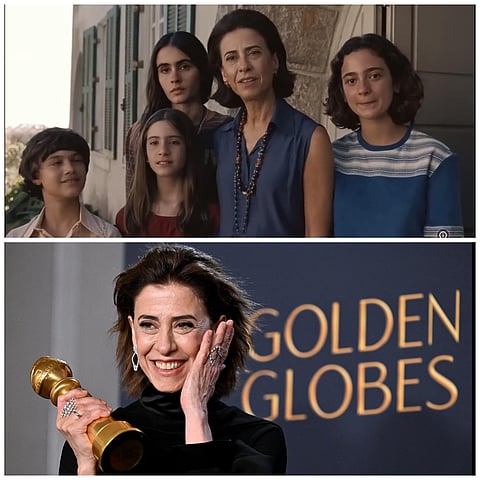 Fernanda Torres in I'm Still Here and at the Golden Globes Awards, 2025