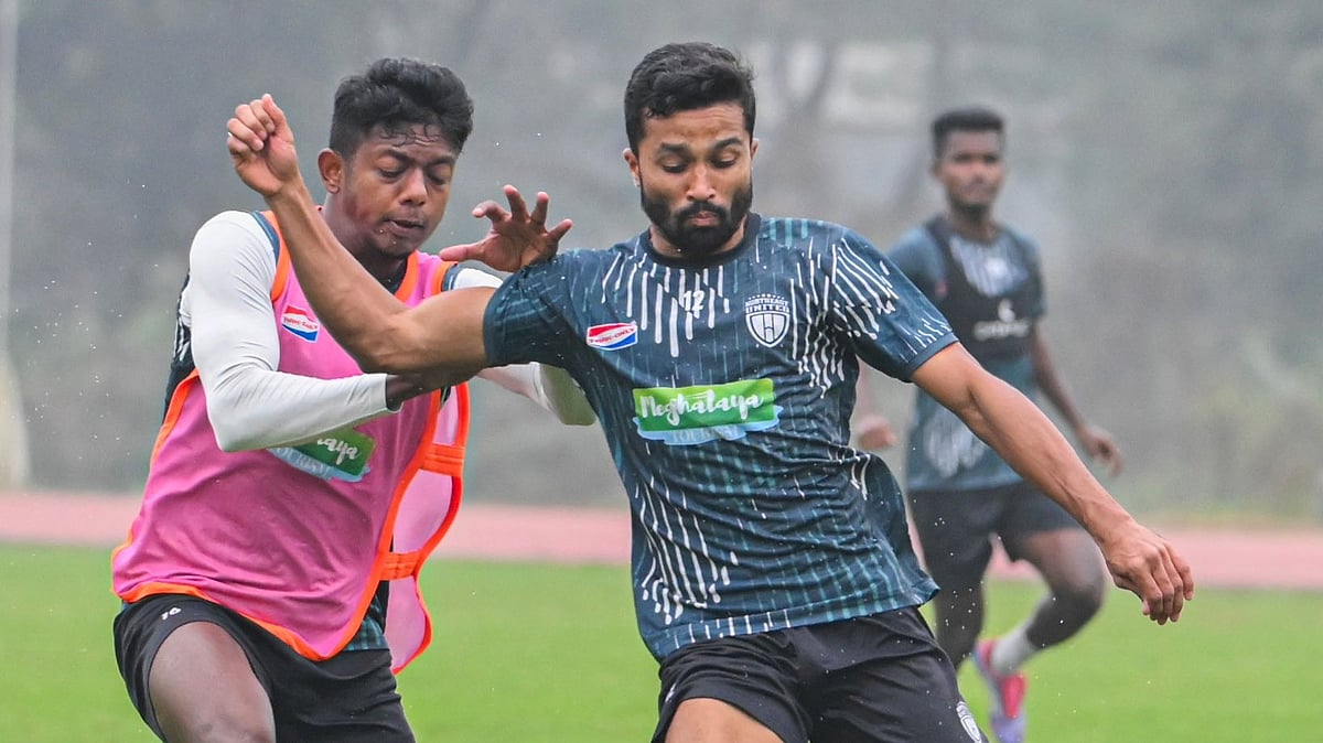 Photo: X | NorthEast United FC : NorthEast United FC players during a practice session.