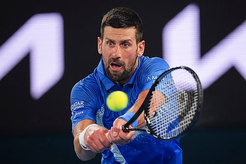 Australian Open 2025: Novak Djokovic plays a backhand return to Alexander Zverev