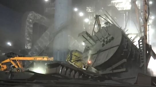 Silo collapses in Chhattisgarh steel plant's smelting unit - X/ANI Screengrab