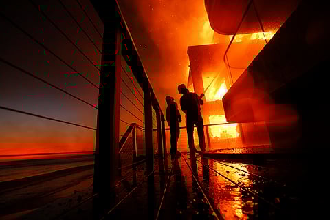 Palisades Fire burns a beach front property
