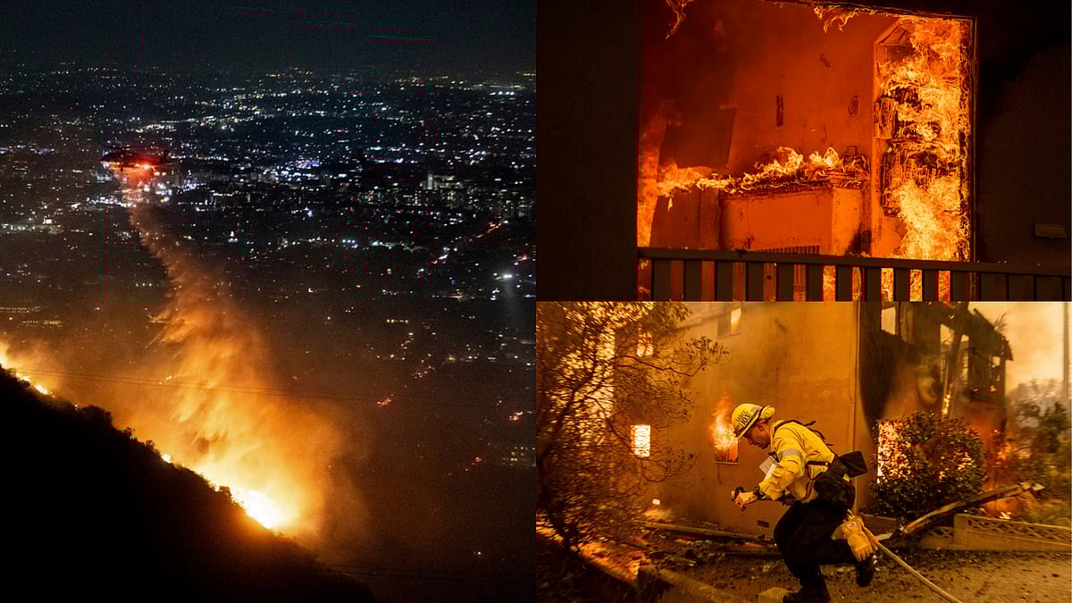 | Photo: AP : Sixth Fire Breaks Out In LA; Retired Firefighters Called For Duty