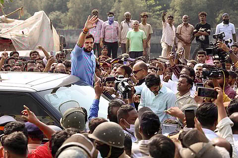 Aaditya Thackeray during a protest