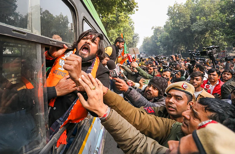 BJPs protest against AAP in Delhi