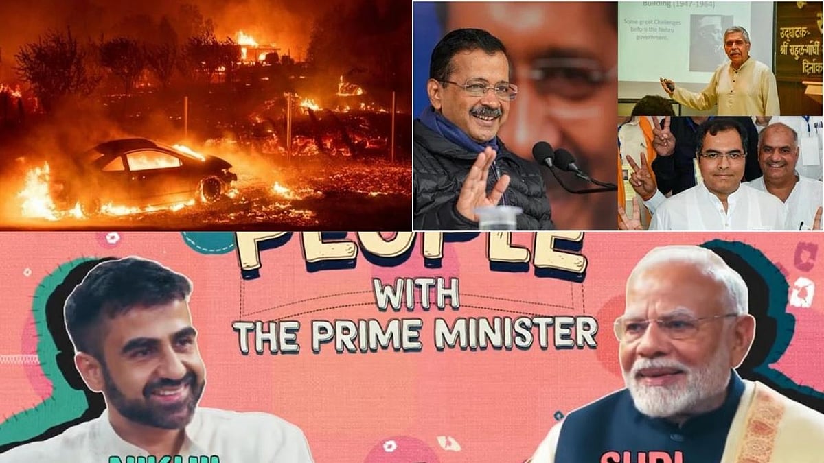 X/PTI/AP : News wrap: LA wildfire, Delhi election, PM Modi's podcast
