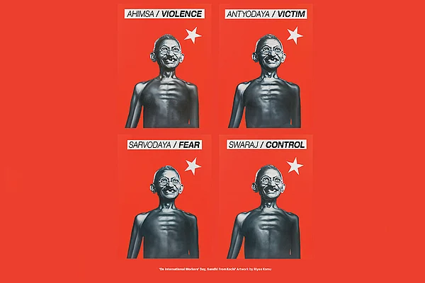 ‘On International Workers’ Day, Gandhi From Kochi’ Artwork by Riyas Komu