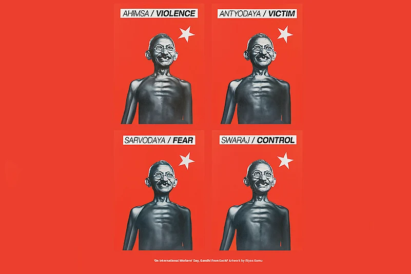 ‘On International Workers’ Day, Gandhi From Kochi’ Artwork by Riyas Komu