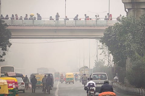 Fog near Anand Vihar railway station.