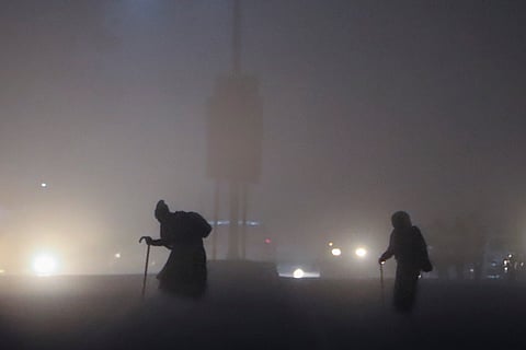 Fog blanketed New Delhi