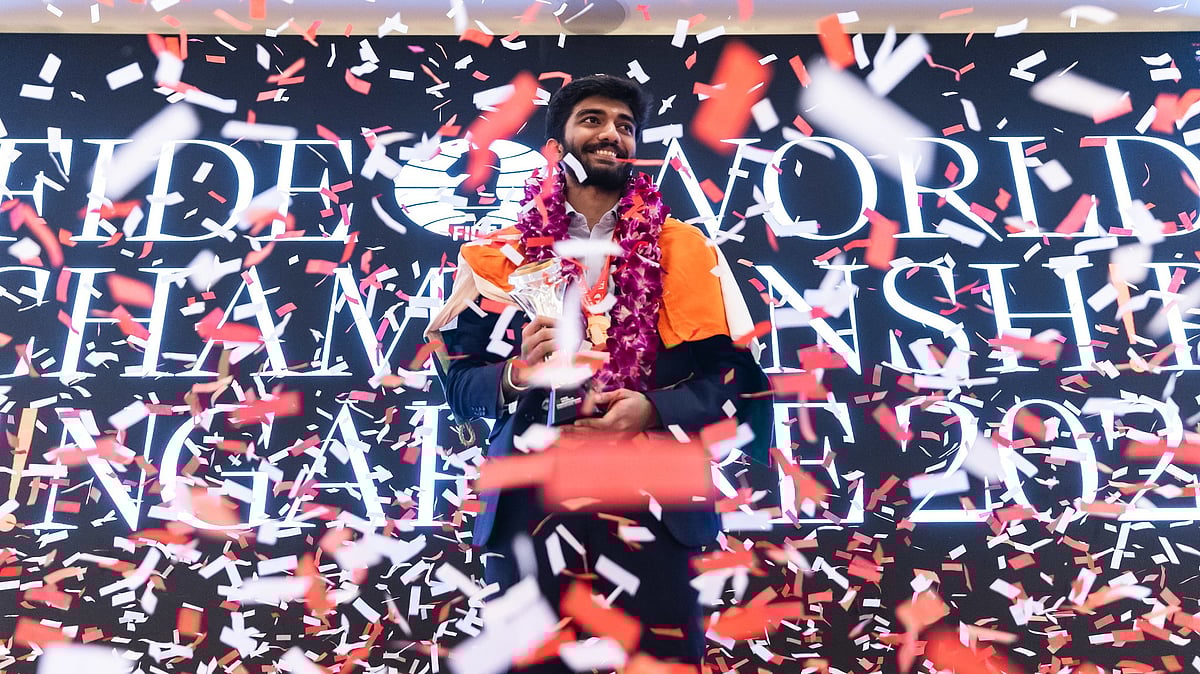 X | FIDE_Chess  : D Gukesh with the FIDE World Chess Championship 2024 trophy. 